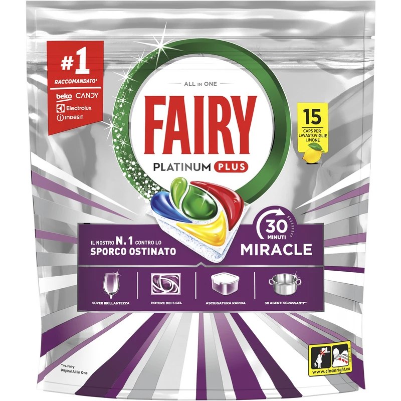 Капсули для посудомийної машини Fairy Miracle Limone 15 шт Капсули для посудомийної машини Fairy Miracle Limone 15 шт