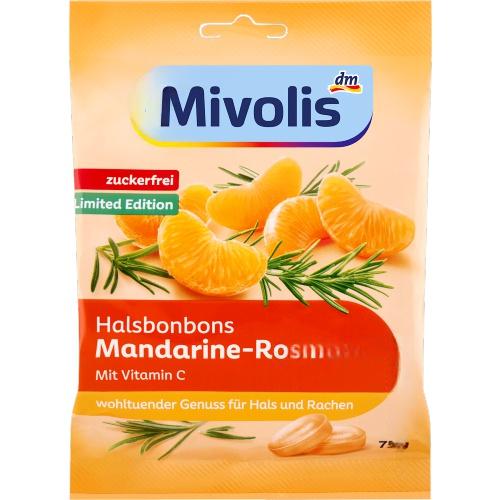 Mivolis Пастилки для горла Mandarine-Rosmarin 75g Mivolis Пастилки для горла Mandarine-Rosmarin 75g