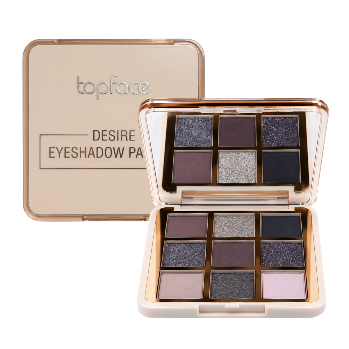 Палітра тіней для повік TopFace Desire Eyeshadow Palette, 9 кольорів, 7 г, PT513, 003 Dark Коричневі Сірі Палітра тіней для повік TopFace Desire Eyeshadow Palette, 9 кольорів, 7 г, PT513, 003 Dark Коричневі Сірі