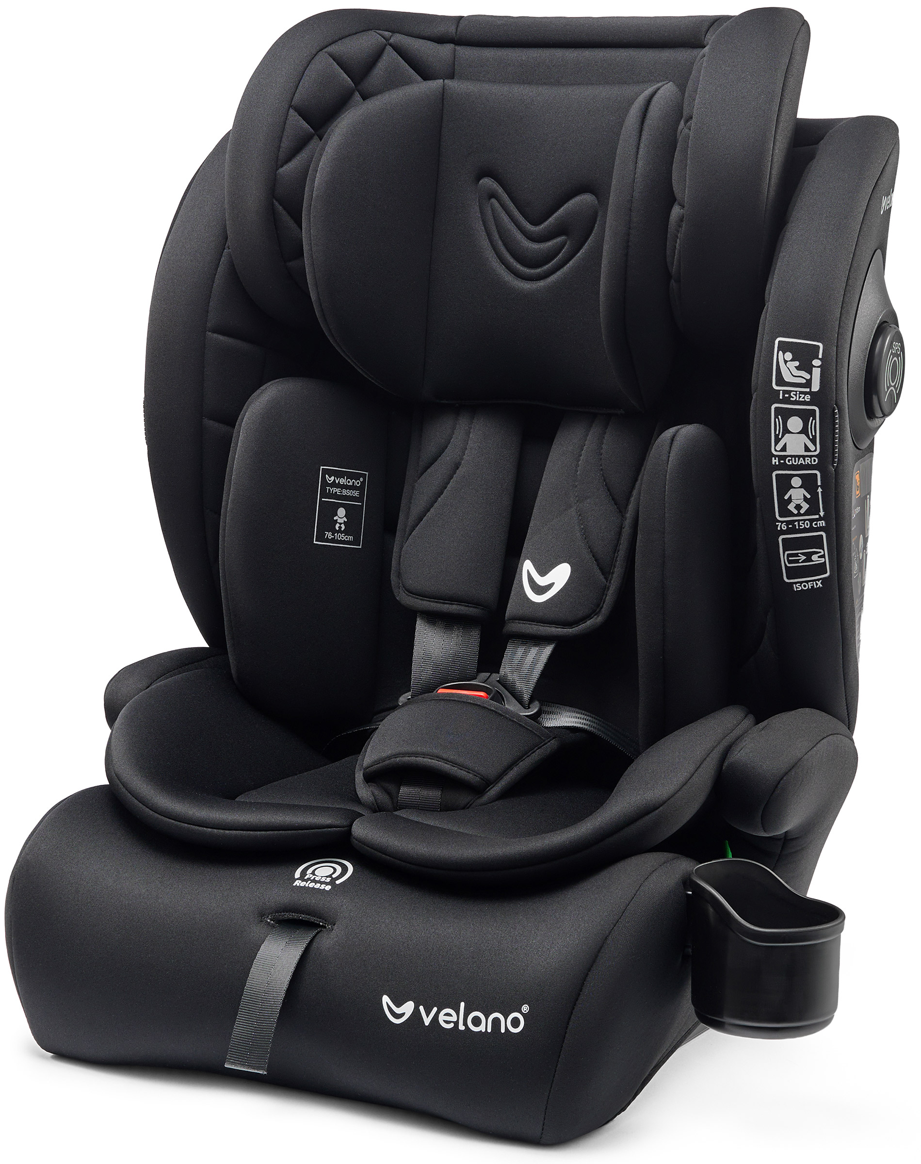 Автокресло VELANO Flexo i-Size 76–150 см, ISOFIX + Top Tether/ремень, black Автокресло VELANO Flexo i-Size 76–150 см, ISOFIX + Top Tether/ремень, black