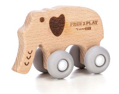 Деревянная игрушка FreeON слоник на силиконовых колесах Деревянная игрушка FreeON слоник на силиконовых колесах