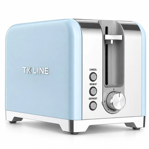 Тостер T.K.Line TK00281 2-секционный с 7 уровнями поджаривания в ретро-стиле Blue Тостер T.K.Line TK00281 2-секционный с 7 уровнями поджаривания в ретро-стиле Blue